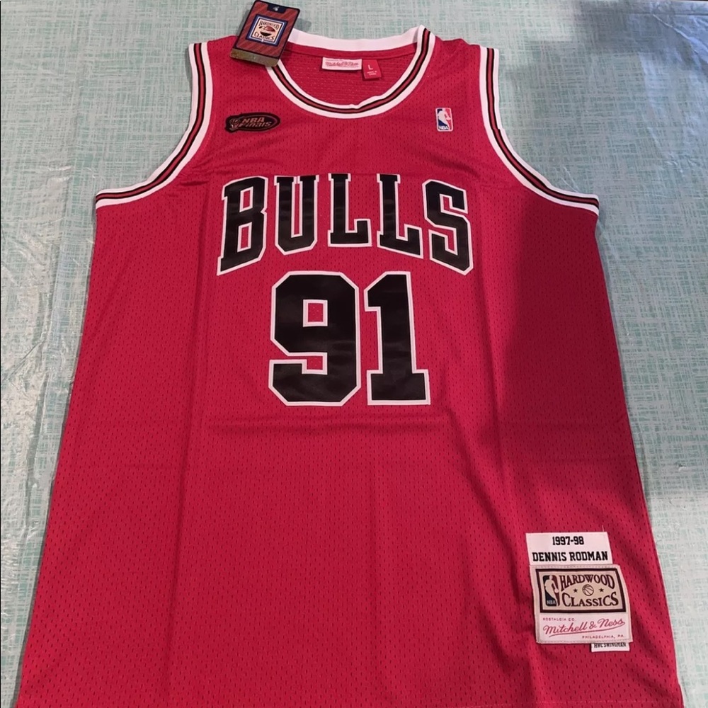 Nwt Adult Large MITCHELL NESS CHICAGO BULLS DENNIS RODMAN 1997-98 JERSEY Patch